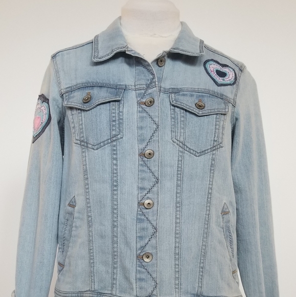Love, heart light blue denim jacket - Picture 2 of 8